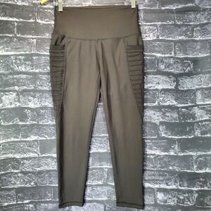 LEGEND Womens Small Hi Waist Black Yoga Pants Capri Leggings Pockets Athleisure